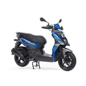 Скутер SYM CROX 125 Ярко Синий/ Матовый Темно-Серый + мотошлем SYM серый — Фото №1